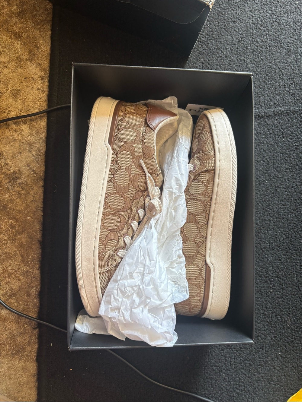 Coach Women's Beige Monogram Low-Top Sneakers